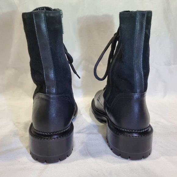 Aquatalia Orianna Leather & Suede Combat Boots - Picture 4 of 9